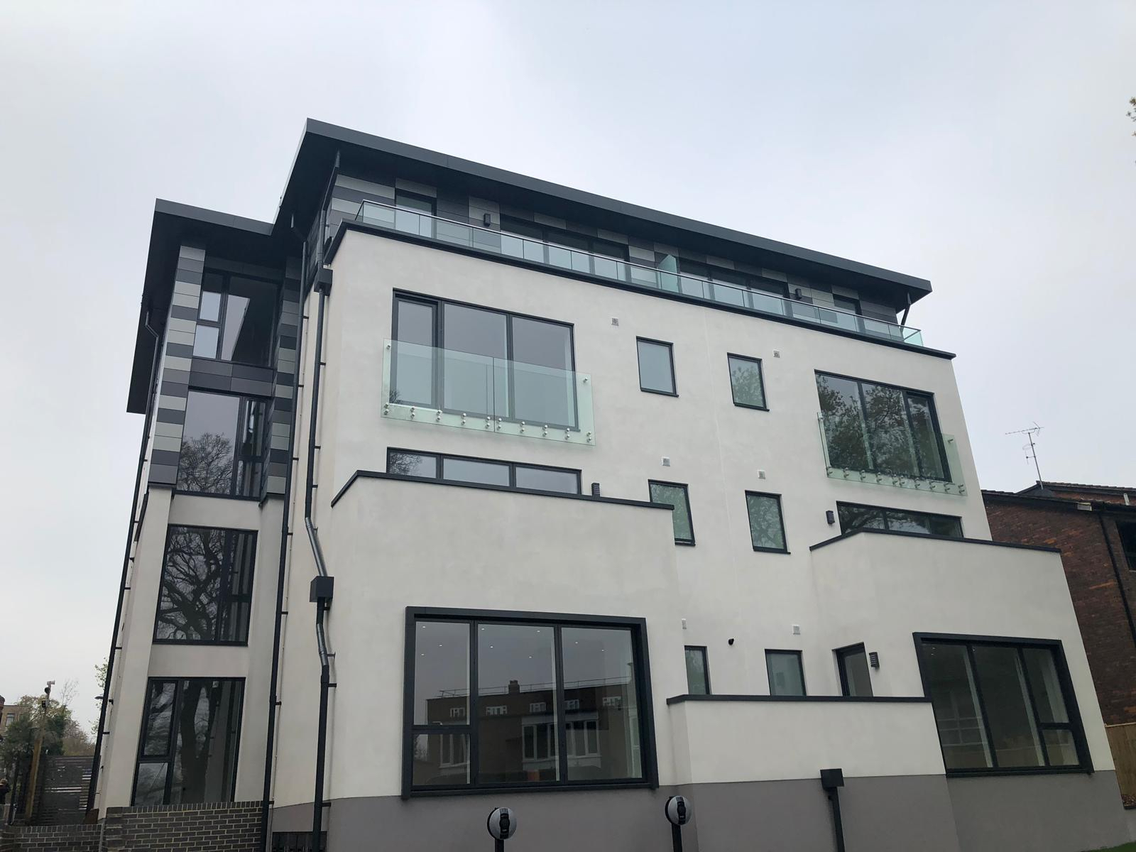 Cladding and glass balustrades at a site in Forest Hill designed, supplied and installed by Datum Group Ltd.